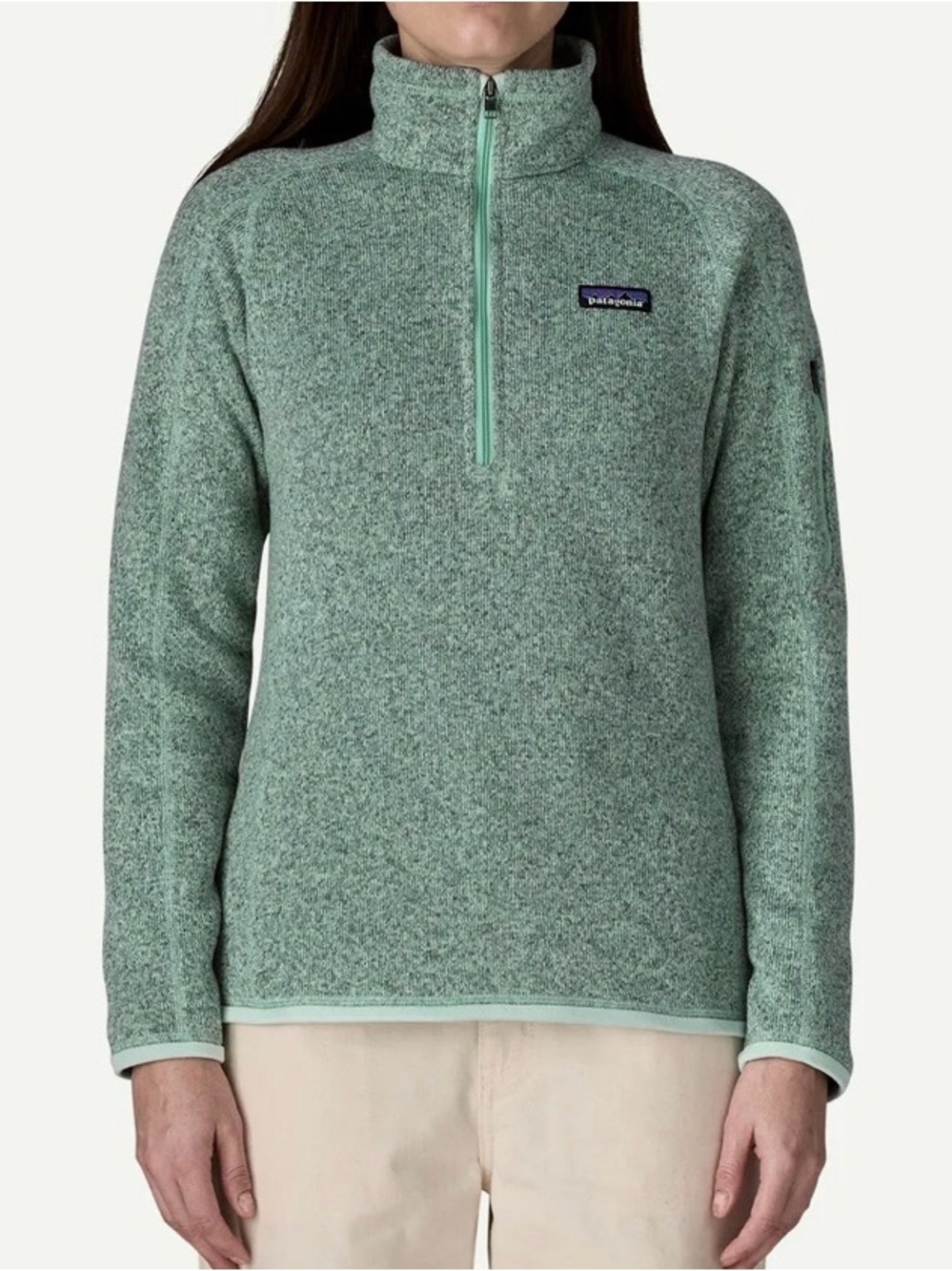 Patagonia Women's Better Sweater® 1/4-Zip Fleece Light Green/Thin Ice W’s S NWT
